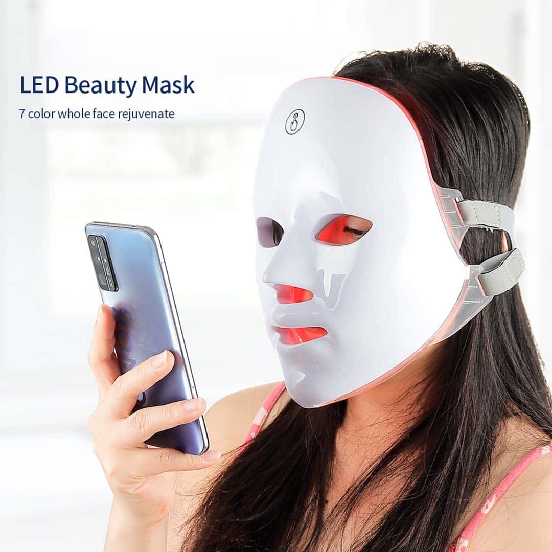 7 Colors Led Facial Mask With Neck Red Light Therapy