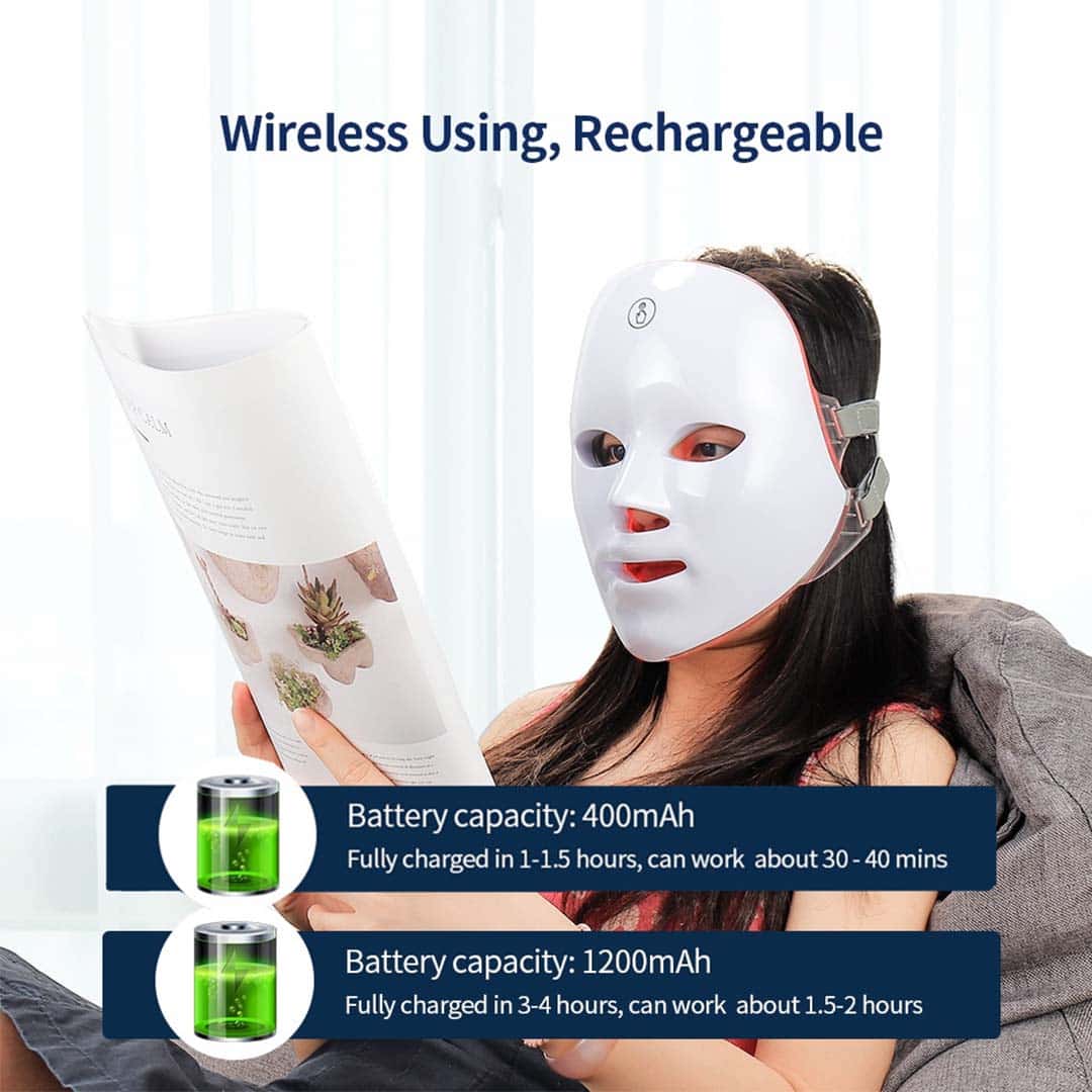 7 Colors Led Facial Mask With Neck Red Light Therapy