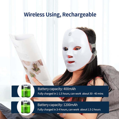 7 Colors Led Facial Mask With Neck Red Light Therapy