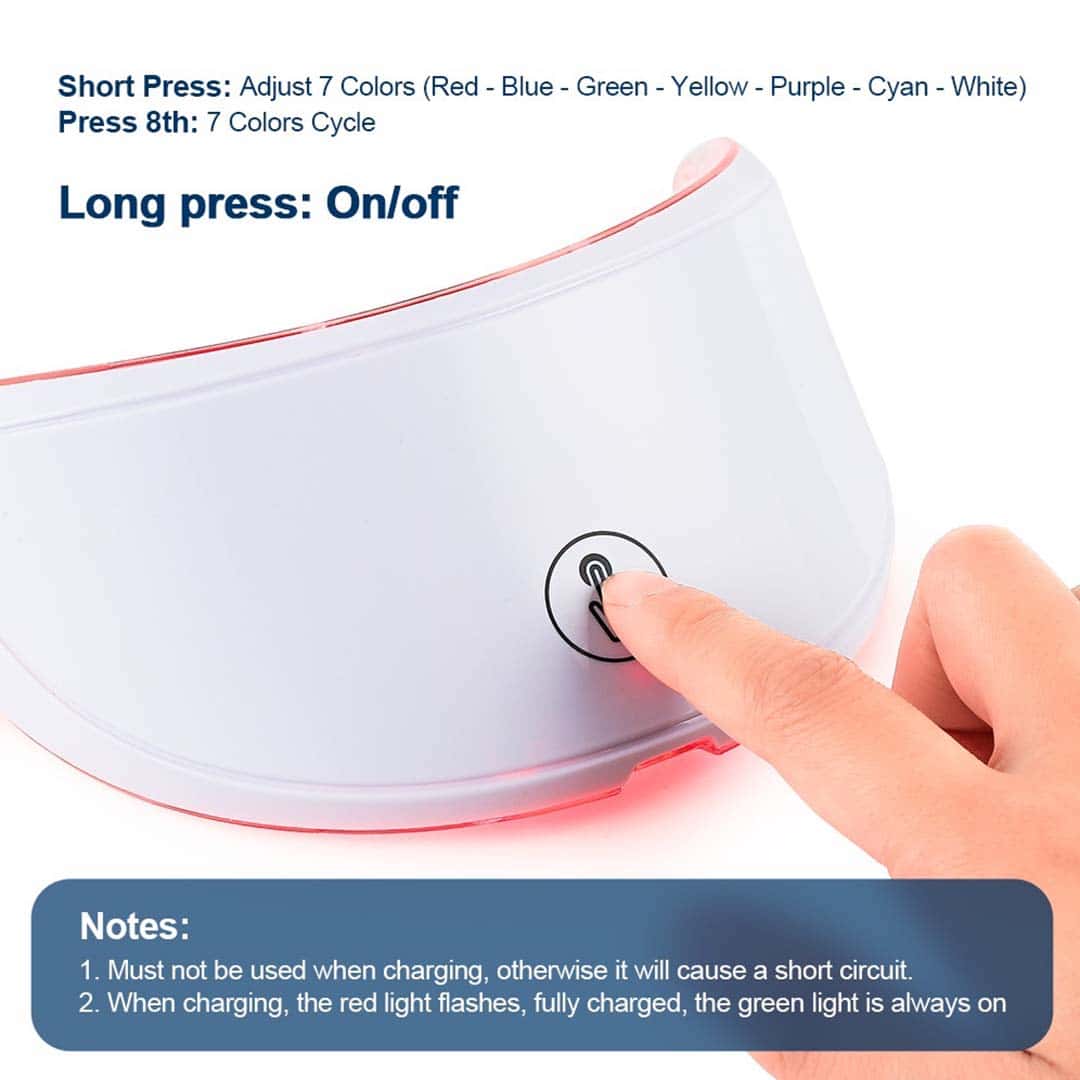 7 Colors Led Facial Mask With Neck Red Light Therapy